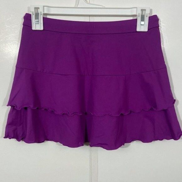 NWT Athleta Purple Layered Ruffle Activewear Skirt - Picture 2 of 4